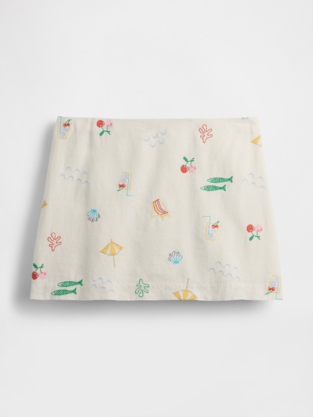NWT Gap Embroidered Linen Blend Mini Skort